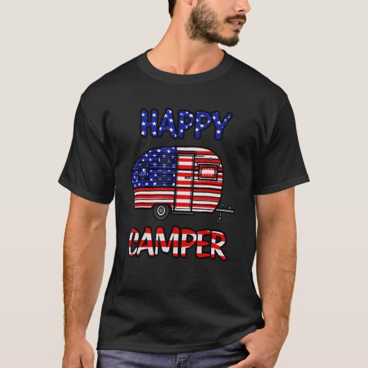 Camper Merica American Happy Pride Flag 4 juli T-shirt (Voorkant)