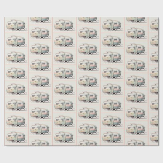 Camper met ouderwets cadeaupapier (Vlak)