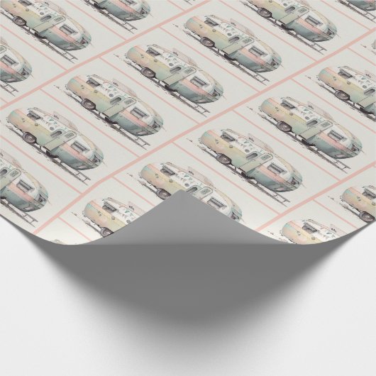 Camper met ouderwets cadeaupapier (Hoek)