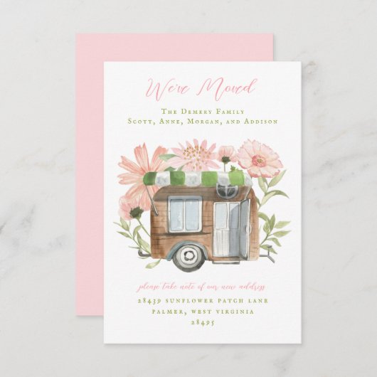 Camper Moving Announements Kaart (Voorkant / Achterkant)