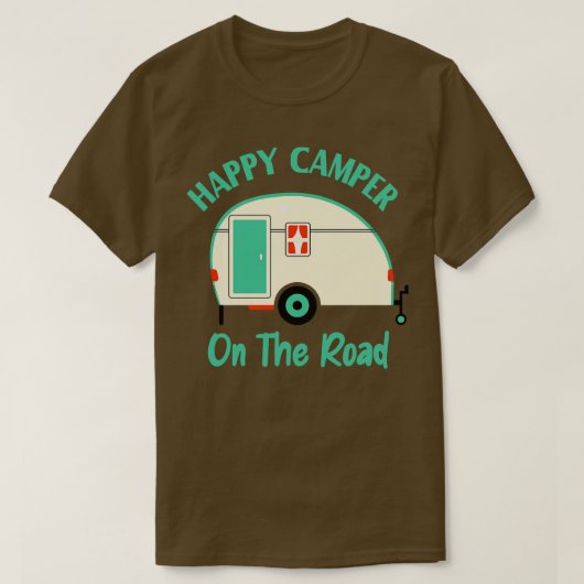 Camper on the Road Funny Camping T-shirt (Design voorkant)
