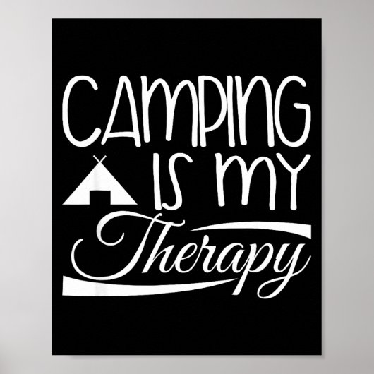 Camper ontwerp - kamperen is mijn therapie poster (Voorkant)