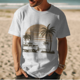 Camper op het strand t-shirt