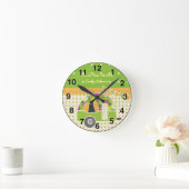  Camper Oranje Groene Polkadots Gepersonaliseerd Ronde Klok (Huis)