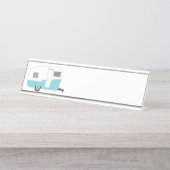 Camper oude school bureau naambordje (Voorkant)