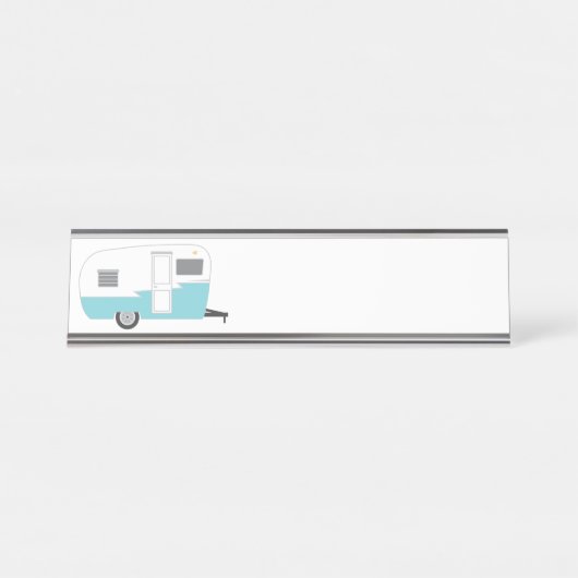 Camper oude school bureau naambordje (Voorkant)