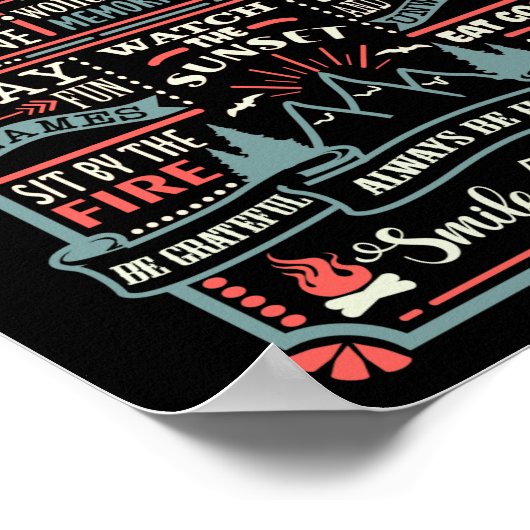 Camper Outdoor Tent Camping Rules Poster (Hoek)