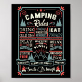 Camper Outdoor Tent Camping Rules Poster (Voorkant)