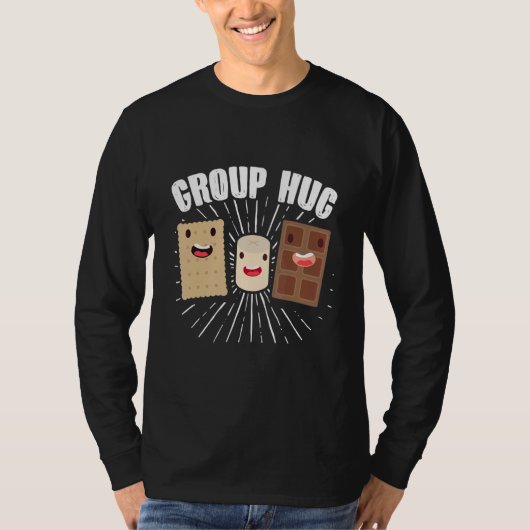 Camper Outdoor Tent Group Hug Marshmallows Smores T-shirt (Voorkant)