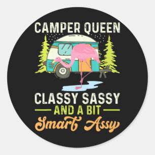 Camper Queen Classy Sassy en een beetje slimme Ass Ronde Sticker