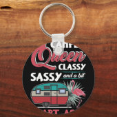 Camper Queen Classy Sassy Smart Assy Camping Sleutelhanger (Voorkant)