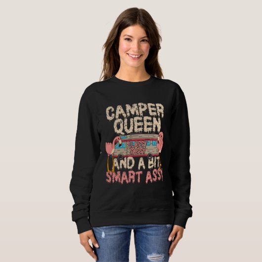 Camper Queen Classy Sassy Smart Assy Funny Flaming Trui (Voorkant volledig)