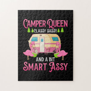 Camper Queen Classy Sassy Smart Funny Women Girls Legpuzzel