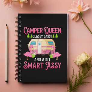 Camper Queen Classy Sassy Smart Funny Women Girls Notitieboek