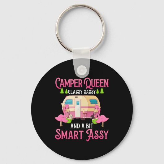 Camper Queen Classy Sassy Smart Funny Women Girls Sleutelhanger (Voorkant)