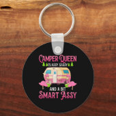 Camper Queen Classy Sassy Smart Funny Women Girls Sleutelhanger (Voorkant)