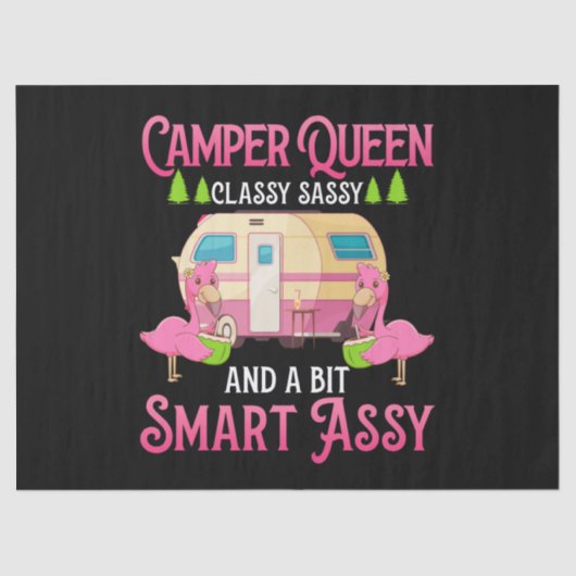 Camper Queen Classy Sassy Smart Funny Women Girls Tissuepapier (Voorkant)