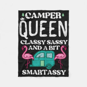 Camper Queen Cly Sy Smart Camping RV Dames Meisjes Fleece Deken
