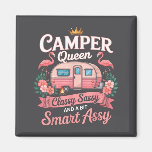 Camper Queen Cly Sy Smart Y Camng Rv Women  Magneet (Voorkant)