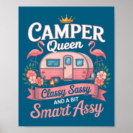 Camper Queen Cly Sy Smart Y Camng Rv Women  Poster (Voorkant)