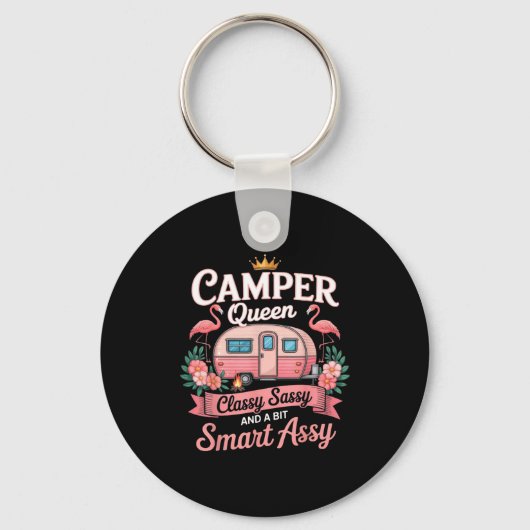 Camper Queen Cly Sy Smart Y Camng Rv Women  Sleutelhanger (Voorkant)