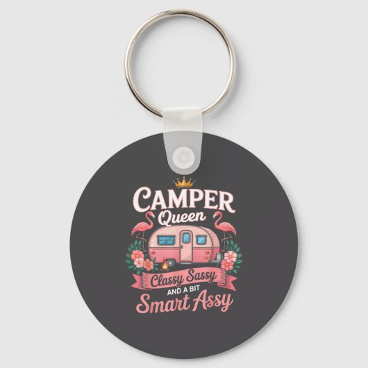 Camper Queen Cly Sy Smart Y Camng Rv Women Sleutelhanger (Voorkant)
