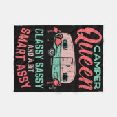 Camper Queen Cly Sy Smart Y Schattigee Camping Vro Fleece Deken (Voorkant (Horizontaal))