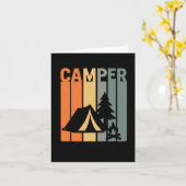 Camper Retro Funny Camping Tent Fire Pine Tree Out Kaart (Gele Bloem)