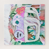 Camper Retro  Hippie Bon Voyage Adventure Legpuzzel (Horizontaal)