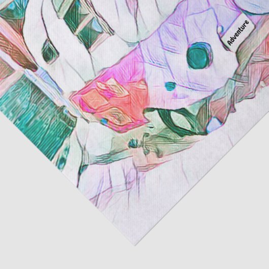 Camper Retro  Hippie Bon Voyage Adventure Tissuepapier (Detail)