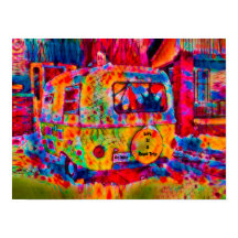 Camper Retro Hippie Colorful Life is een weg