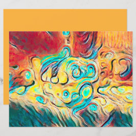 Camper Retro Hippie Colorful Yellow Red Abstract