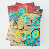 Camper Retro Hippie Colorful Yellow Red Abstract Inpakpapier Vel (In situ)