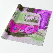 Camper Retro  Hippie Geluk is het kamperen Cadeaupapier (Uitgerold)