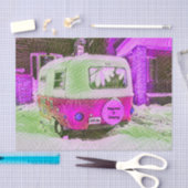 Camper Retro  Hippie Geluk is het kamperen Tissuepapier (Craft)