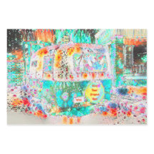 Camper Retro Hippie Green Groove en Vibe Pop Art