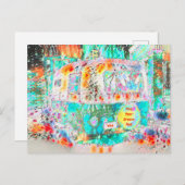 Camper Retro Hippie Groove en Vibe Pop Art Briefkaart (Voorkant / Achterkant)