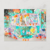 Camper Retro Hippie Groove en Vibe Pop Art Briefkaart (Voorkant)