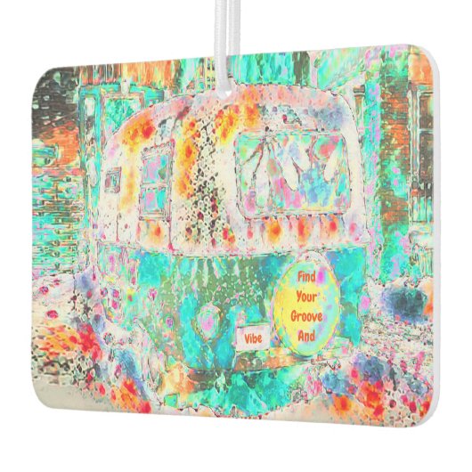 Camper Retro Hippie Groove en Vibe Pop Art Luchtverfrisser (Links)