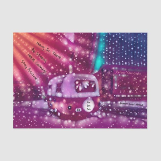 Camper Retro Hippie je hebt dit Inspirerend Tissuepapier (Voorkant)