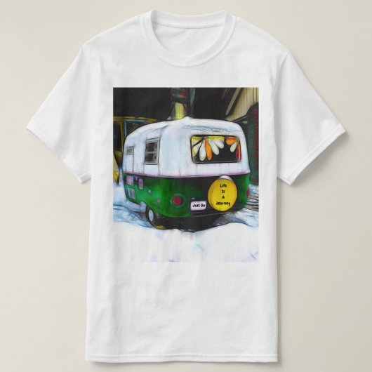 Camper Retro Hippie Life is een reis die gewoon ga T-shirt (Design voorkant)