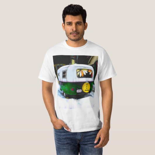 Camper Retro Hippie Life is een reis die gewoon ga T-shirt (Voorkant volledig)