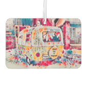 Camper Retro Hippie Road maakt geluk op vrijheid Luchtverfrisser (Achterkant)