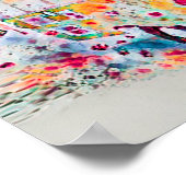 Camper Retro Hippie Road maakt geluk op vrijheid Poster (Hoek)