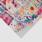 Camper Retro Hippie Road reist naar geluk Vrijheid Tissuepapier (Detail)