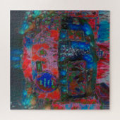 Camper Retro Hippie vindt uw groef en vibe Legpuzzel (Horizontaal)