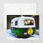 Camper Retro Life is een reis Vintage Briefkaart (Voorkant / Achterkant)