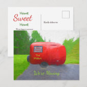 Camper Retro Vakantie Rood Groen  Verhuizen Briefkaart (Voorkant / Achterkant)
