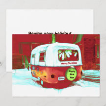 Camper Retro Vintage-kerstfeest Green-feestdag