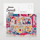 Camper Retro Vintage Travel Trailer Plezier Bewege Briefkaart (Voorkant / Achterkant)